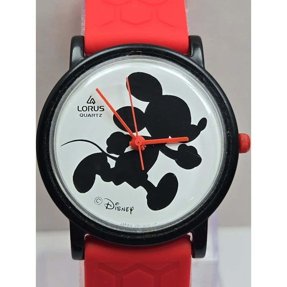 Vintage Lorus Disney Mickey Mouse Silhouette Film V511-8 030Watch New Battery